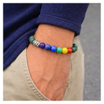 Chrysocolla Lapis Lazuli with Chakra Bracelet (Elastic)