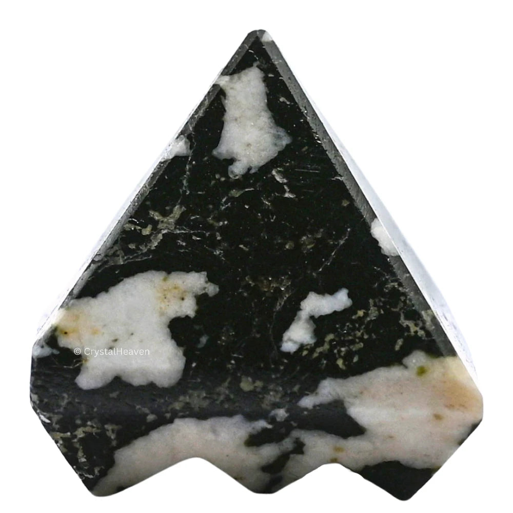 Black and White Tourmaline Lemurian Pyramid - Under 9 Pyramid Plate
