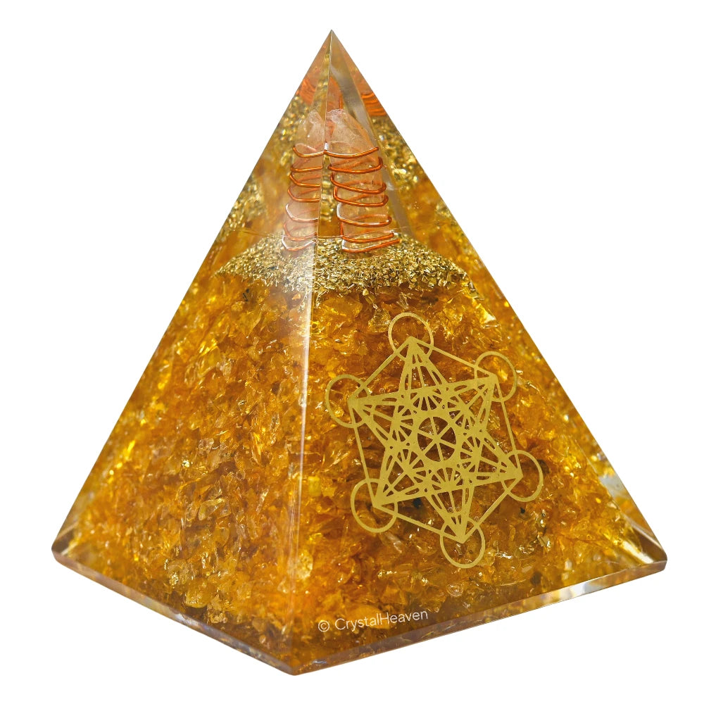 Citrine Crystal Orgone Pyramid - 105 mm