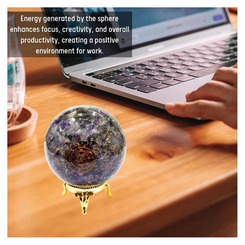 Amethyst Crystal Orgonite Ball (2.5 Inch)