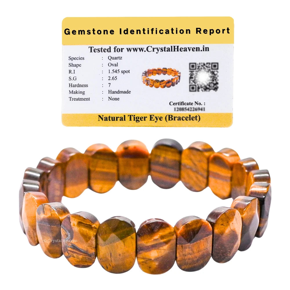 Tiger Eye Faceted Beads Bracelet - Oval Stone