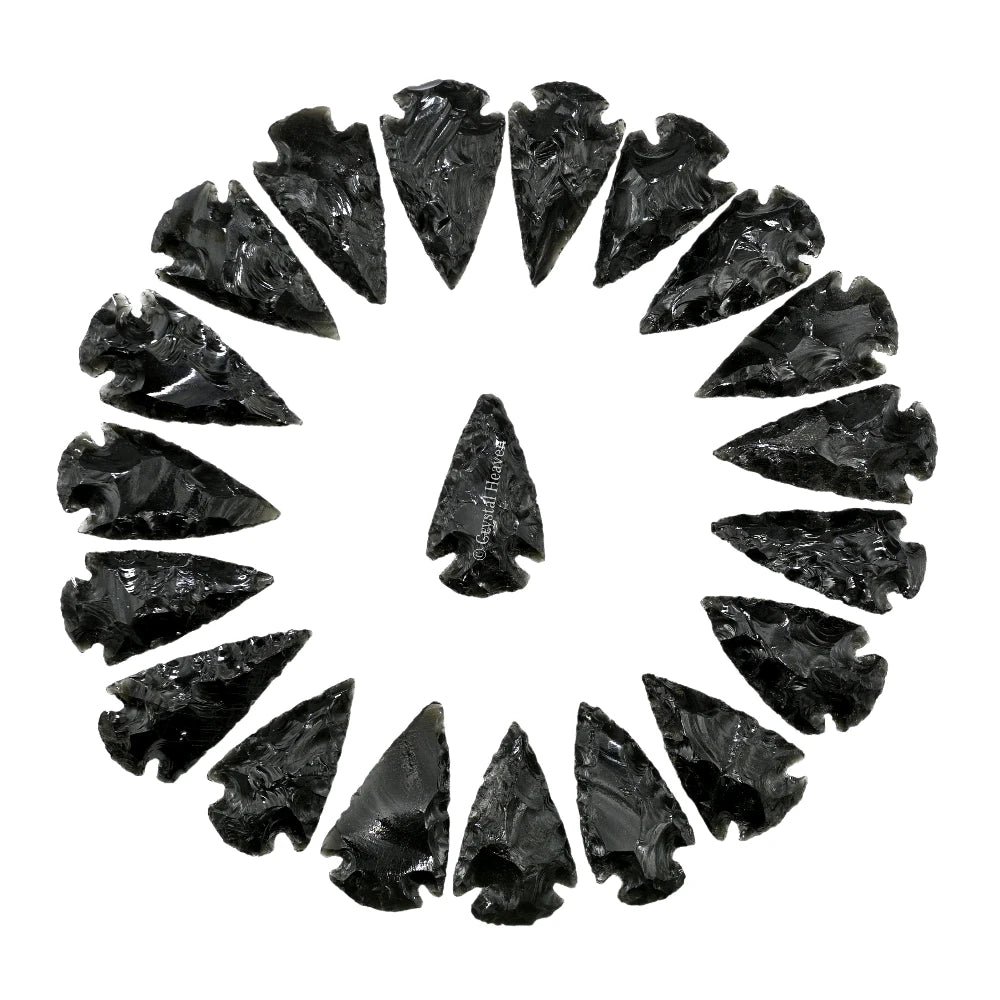 Black Obsidian Arrowhead - 1" to 1.5" (25 Pieces)