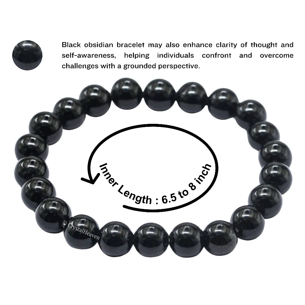 Black Obsidian Bracelet (Elastic)