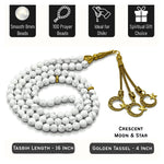 Howlite Crystal Tasbih (Gold)