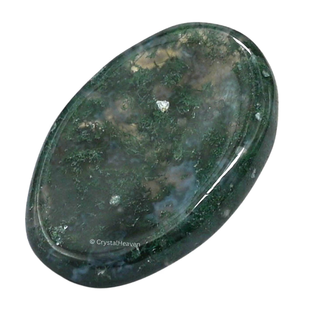 Moss Agate Worry Stone