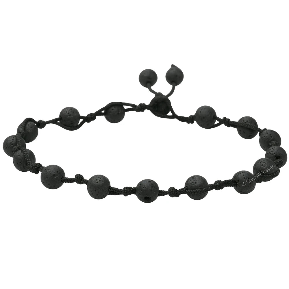 Lava Stone Anklet (Hand Knotted)