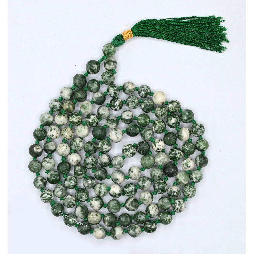 Tree Agate Japa Mala (Hand Knotted)