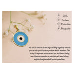Sky Blue Evil Eye Pendant Necklace - Round (Gold)