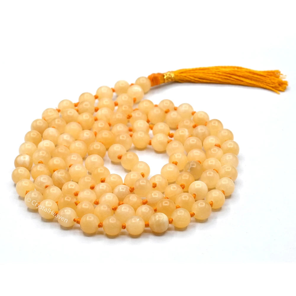 Yellow Calcite Japa Mala (Hand Knotted)