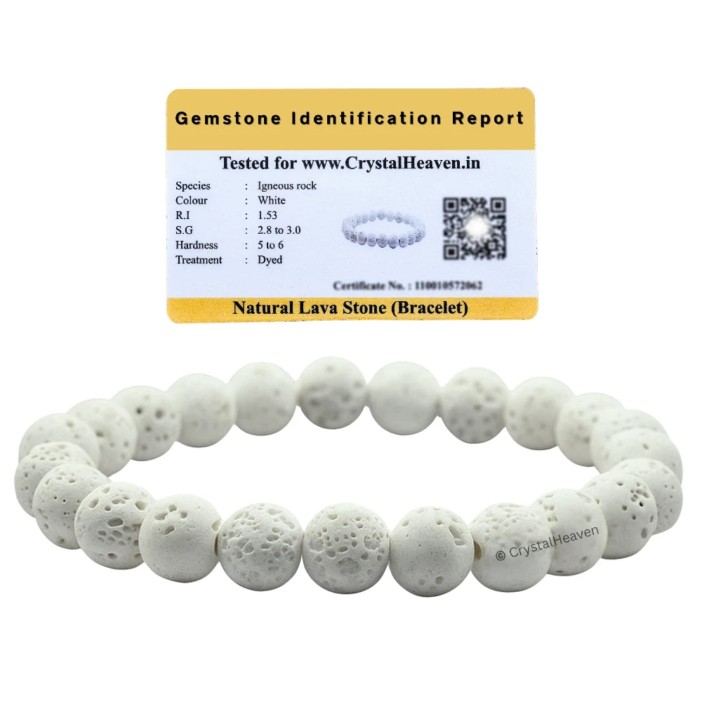 White Lava Stone Bracelet (Elastic)