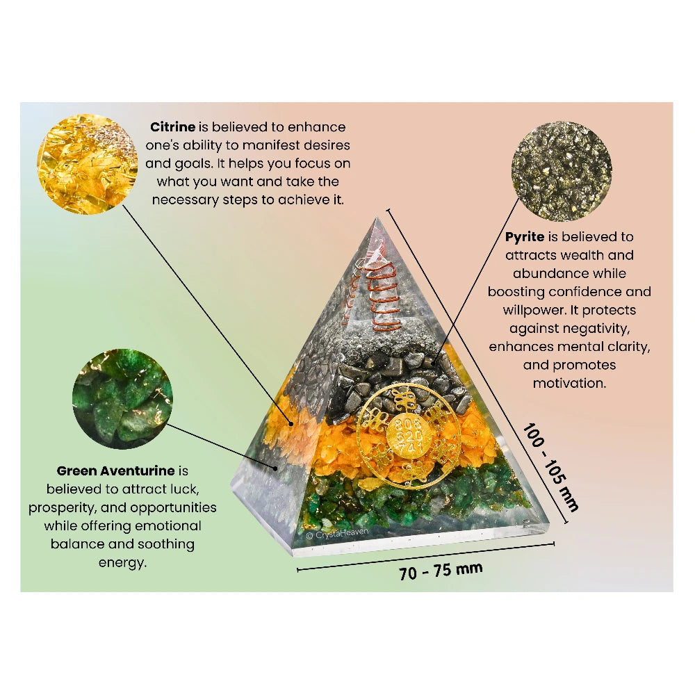 Money Magnet Pyramid with Zibu Symbol - Vastu Pyramid for Pooja