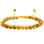 Yellow Cat's Eye Healing Crystal Bracelets - 6mm Beads (Adjustable)