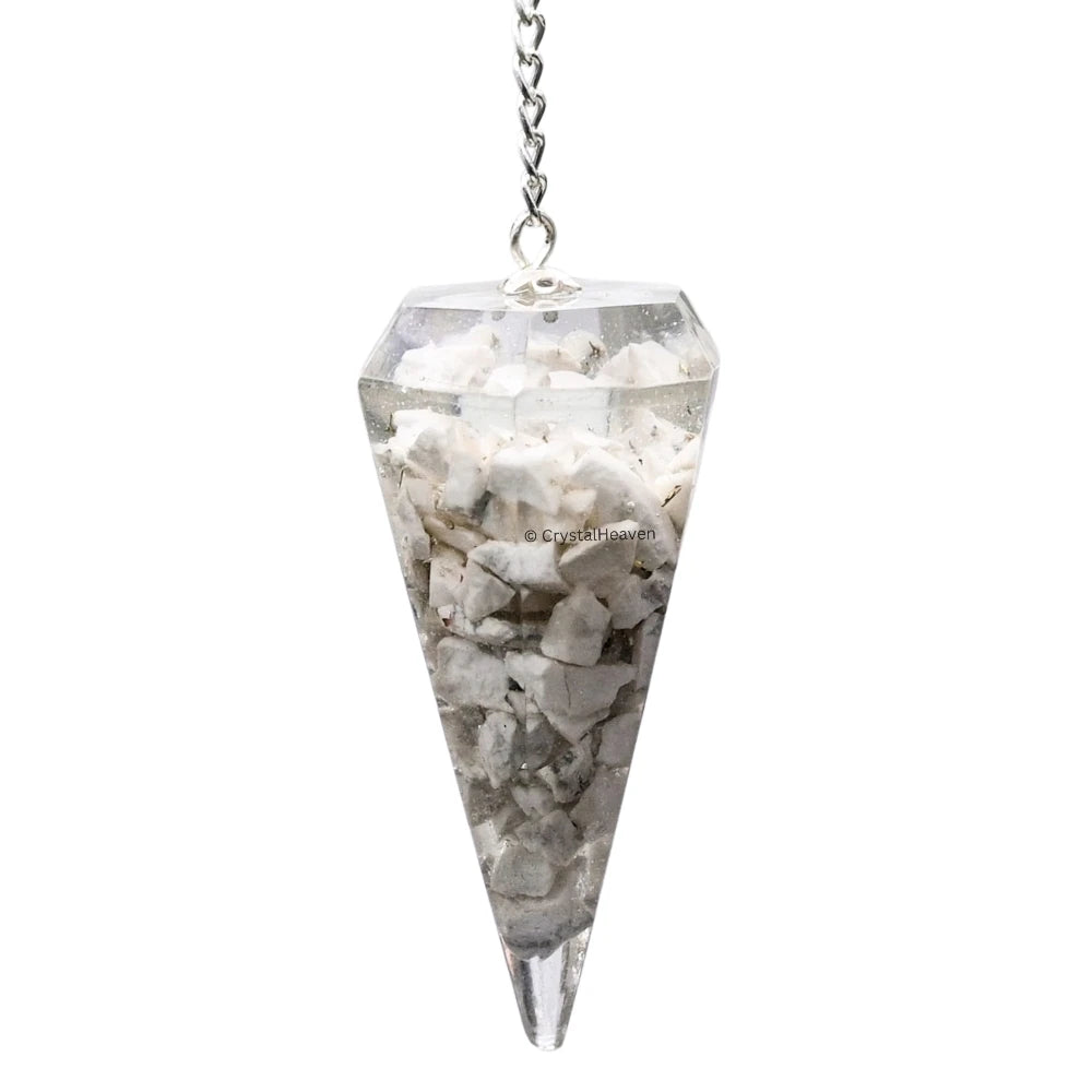 Howlite Crystal Orgone Pendulum