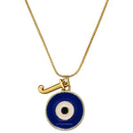 Evil Eye Pendant Necklace with J Initial