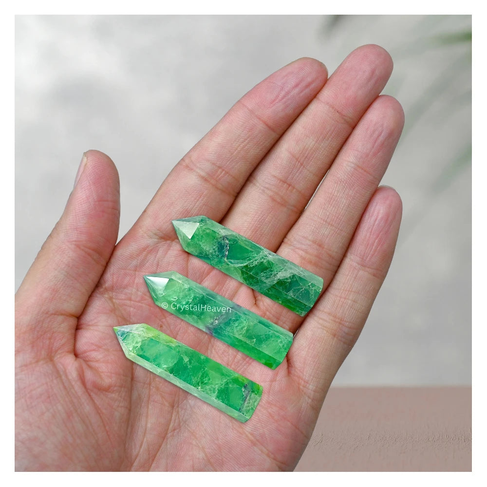 Green Fluorite Pencil Points (Set of 3)
