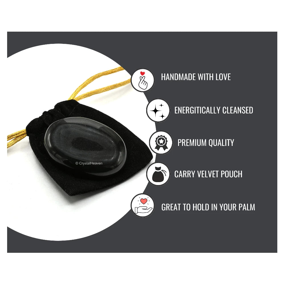 Black Obsidian Palm Stone