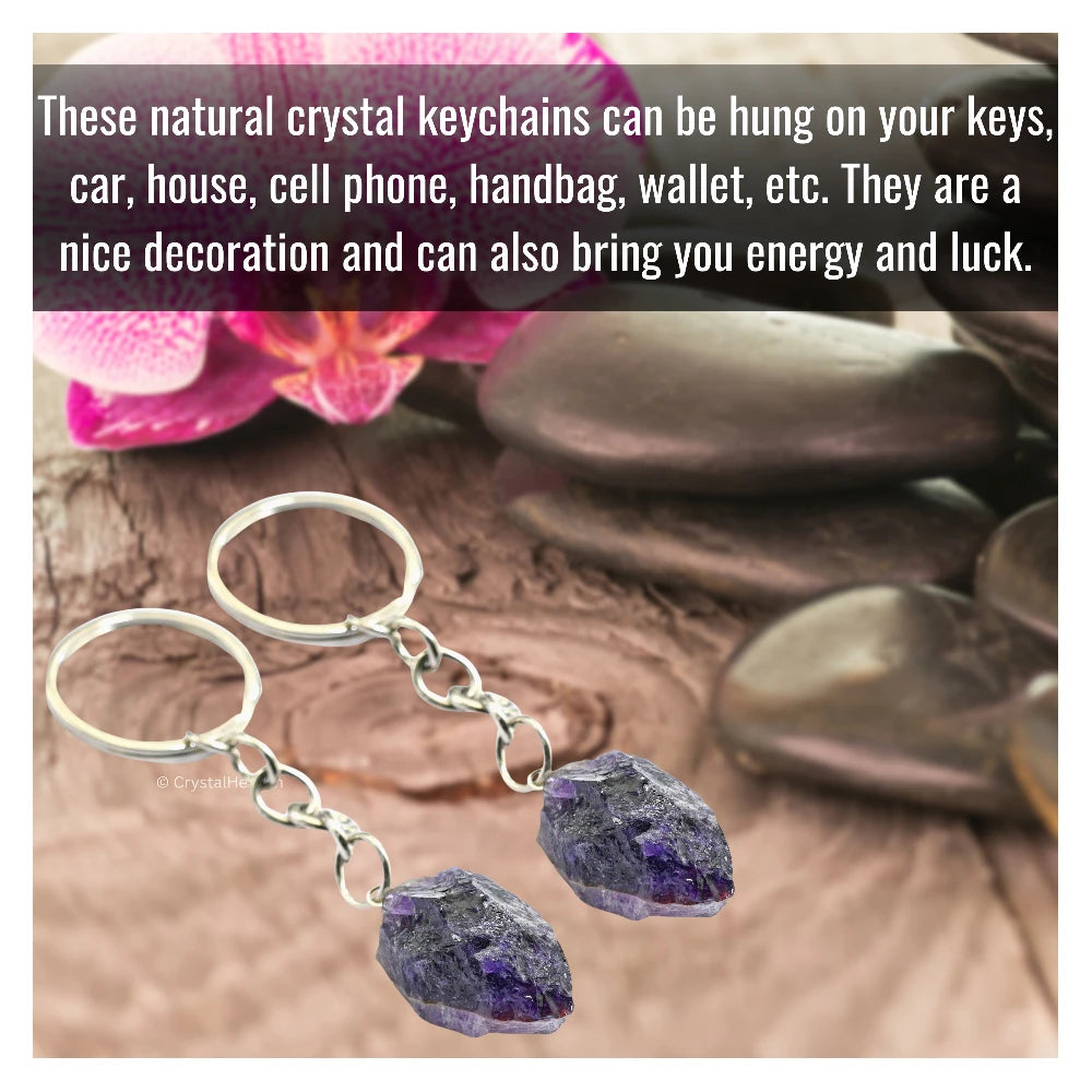 Amethyst Crystal Keychain (Raw)