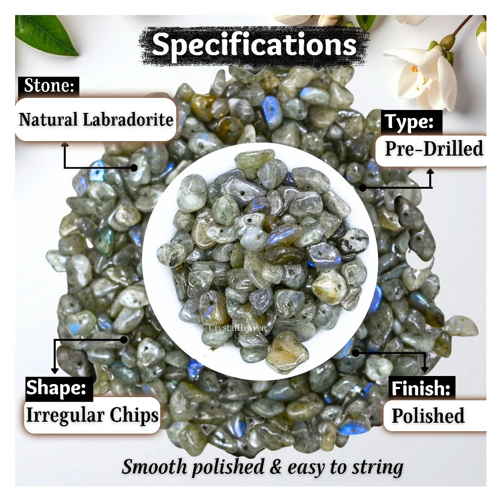 Labradorite Chips - Pre Drilled