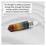 7 Chakra with quartz Necklace - Pencil Point (Silver)