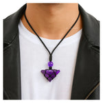 Amethyst Pyramid Macrame Pendant Necklace