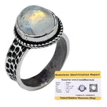 Rainbow Moonstone Ring (Silver/Oval)