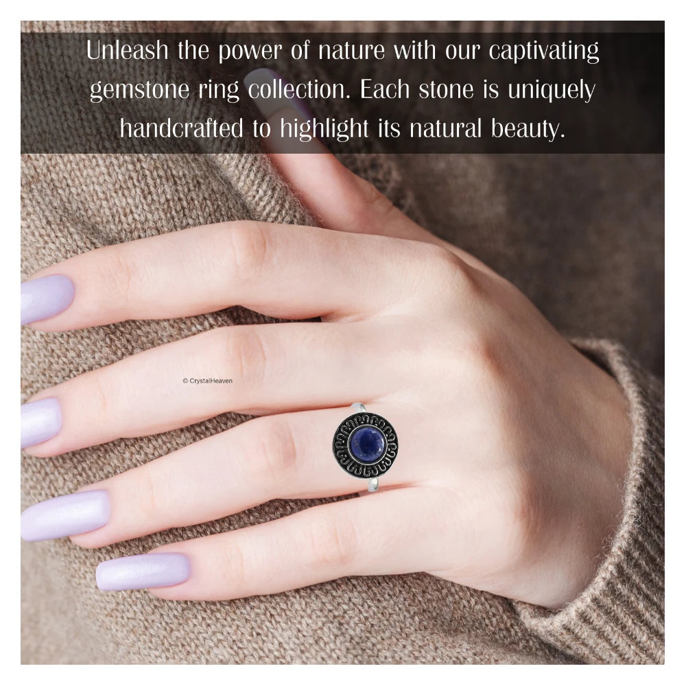 Lapis Lazuli Ring (Silver/Round)