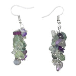Multi Fluorite Crystal Earrings (Silver)