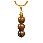 Bronzite Crystal Bead Necklace (Gold)