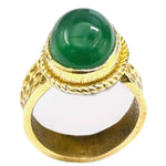 Green Aventurine Onyx Ring (Gold/Oval)