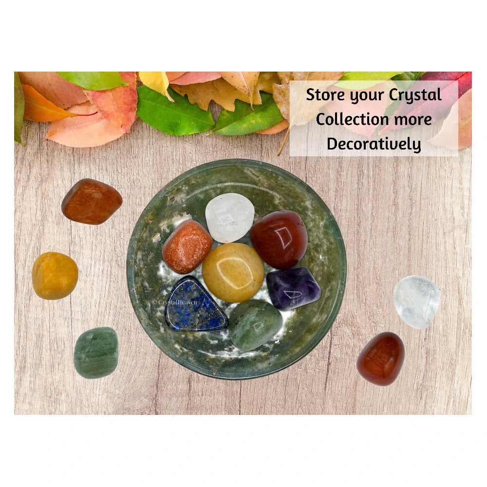 Moss Agate Crystal Bowl - 2 Inch