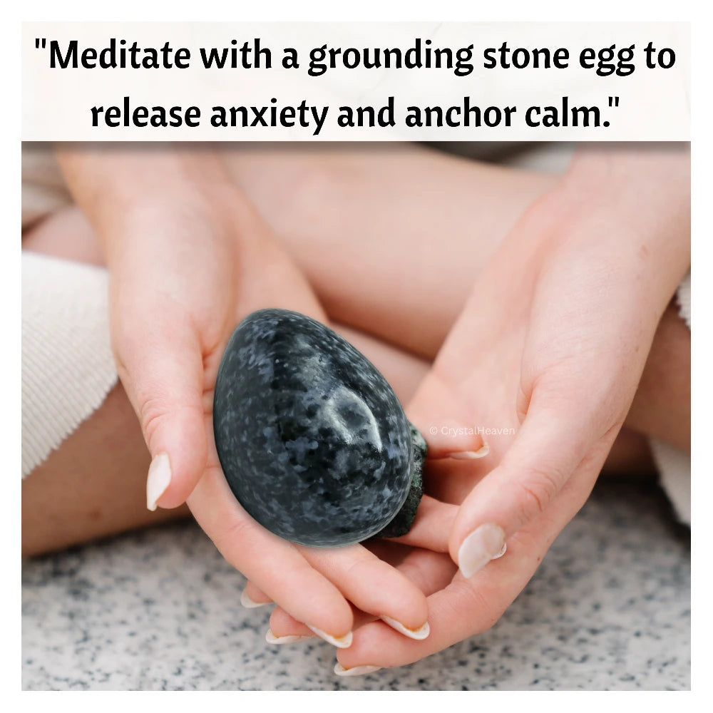 Indigo Gabbro Crystal Egg Stone