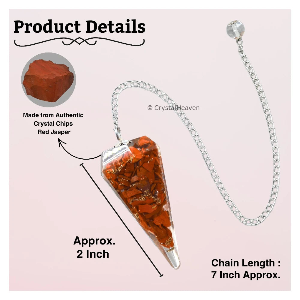 Red Jasper Crystal Orgone Pendulum
