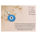 Sky Blue Evil Eye Pendant Necklace - Round (Silver)