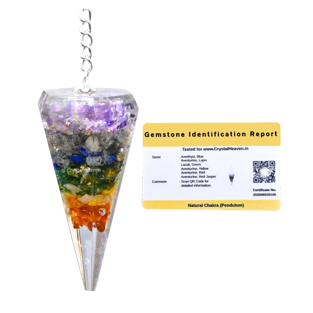 7 Chakra Crystal Orgone Pendulum