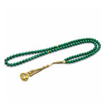 Malachite Crystal Tasbih (Gold)