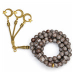 Brown Snowflake Obsidian Crystal Tasbih (Gold)