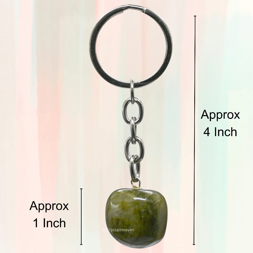 Vesuvianite Crystal Keychain (Tumbled)