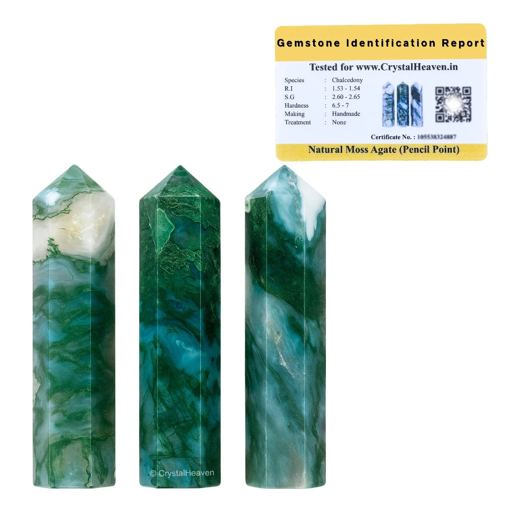 Moss Agate Pencil Points (Set of 3)