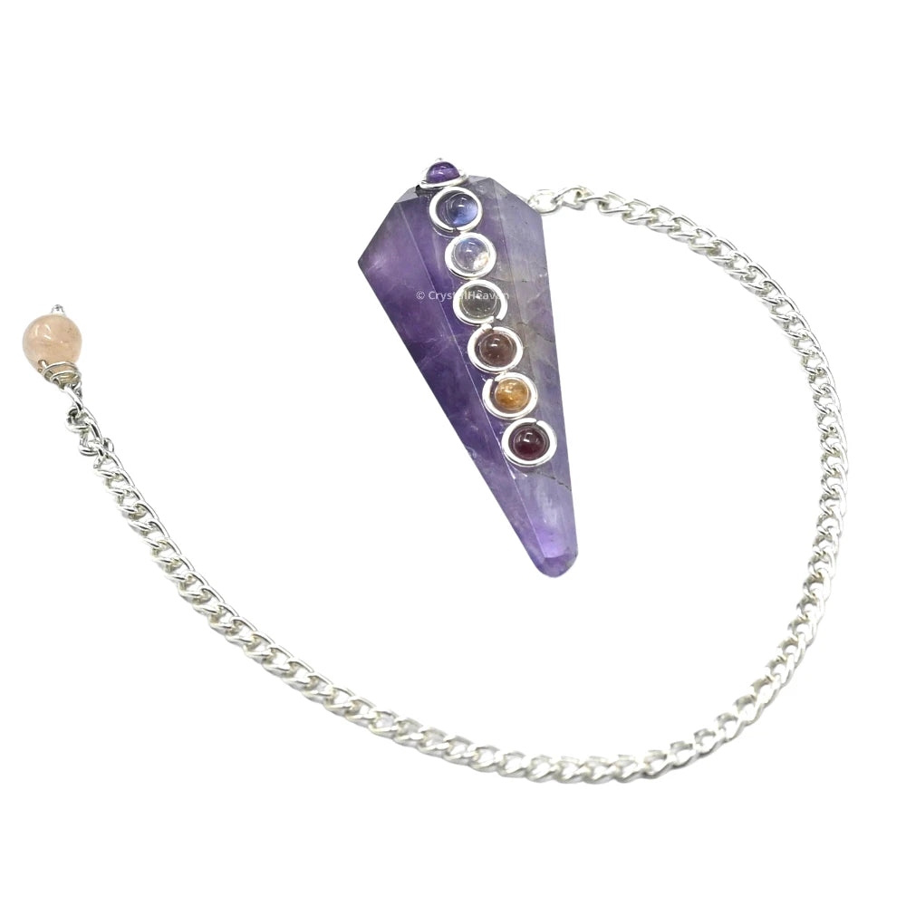 Amethyst Pendulum with Chakra Beads