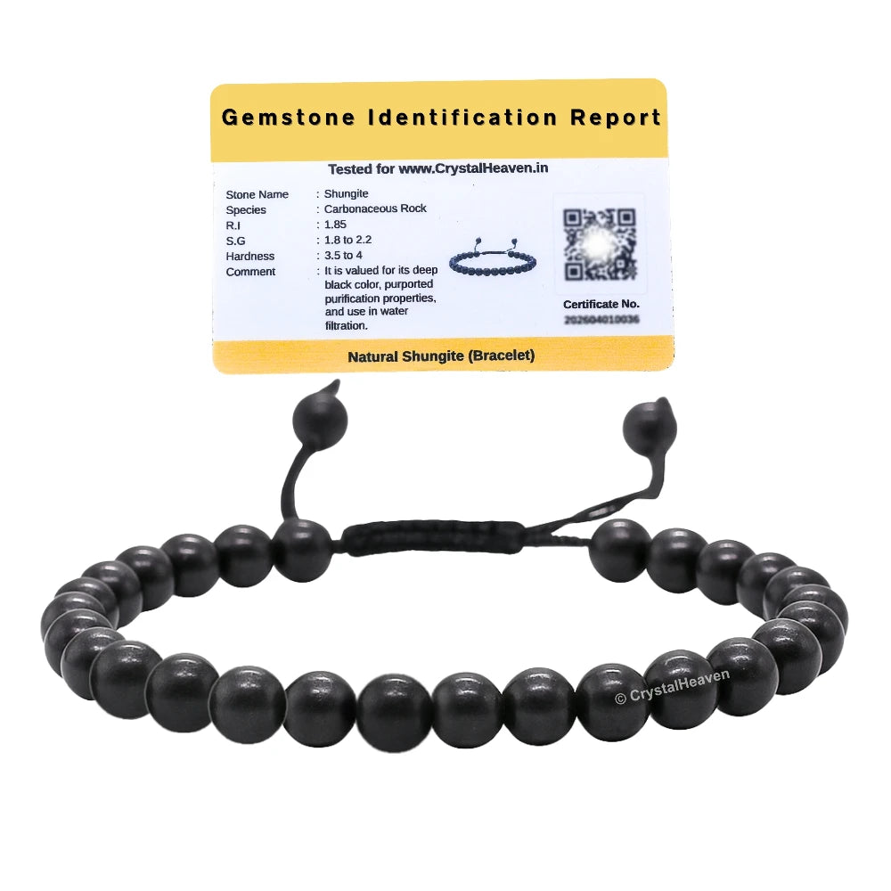 Shungite Healing Crystal Bracelets - 6mm Beads (Adjustable)
