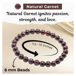 Garnet Healing Crystal Bracelets - 6mm Beads