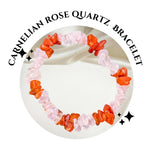 Rose Quartz & Carnelian Chips Bracelet