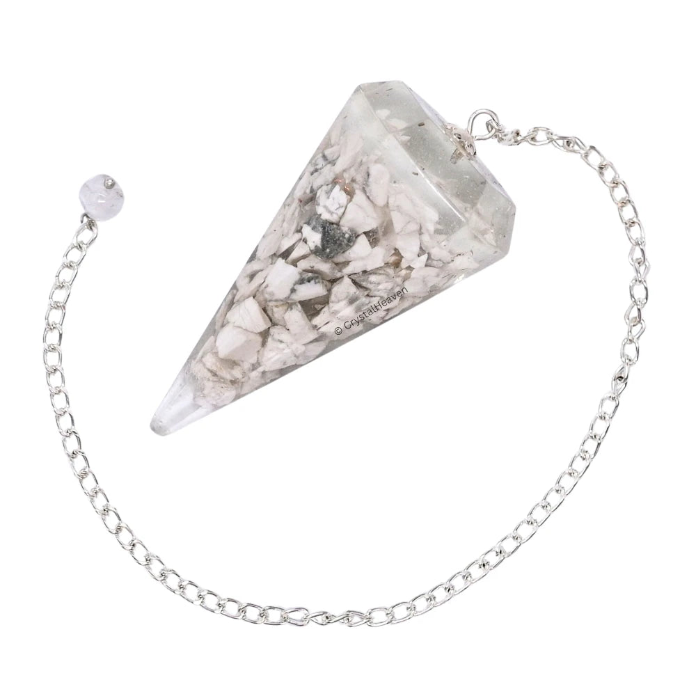 Howlite Crystal Orgone Pendulum