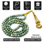 Tree Agate Crystal Tasbih (Gold)