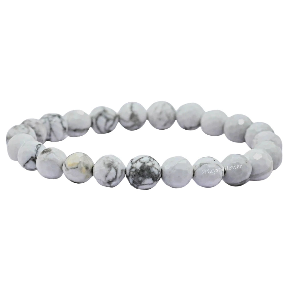 Howlite Bracelet (Faceted-Stretchable)