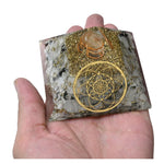 Rainbow Moonstone Orogone Pyramid (Seed Of Life)