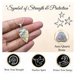 Angel Aura Quartz Arrow Head Pendant - Silver  Plated