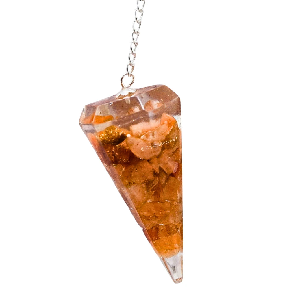 Red Aventurine Crystal Orgone Pendulum