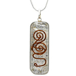 Selenite Crystal Orgone Pendant - Rectangle