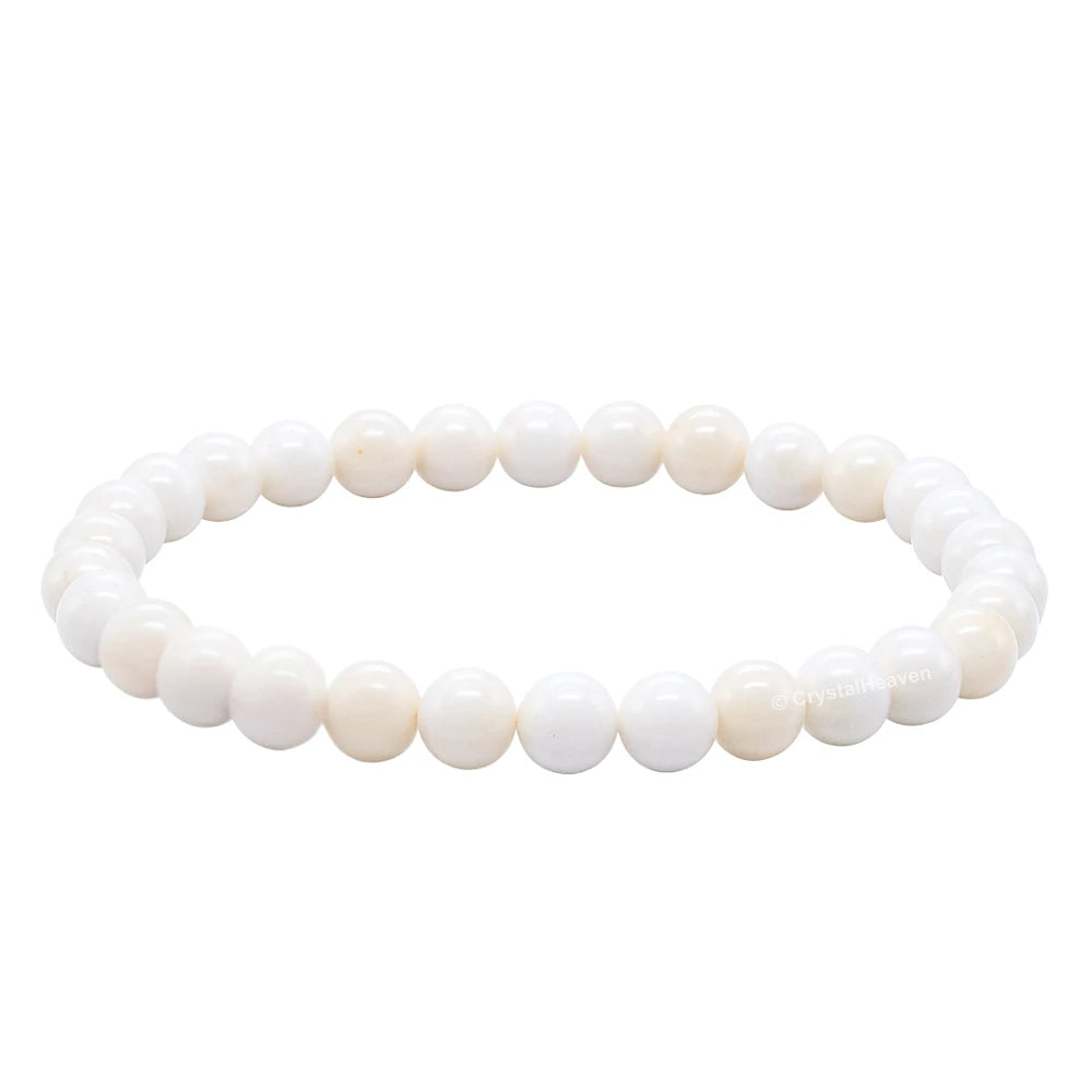 White Moonstone Healing Crystal Bracelets - 6mm Beads
